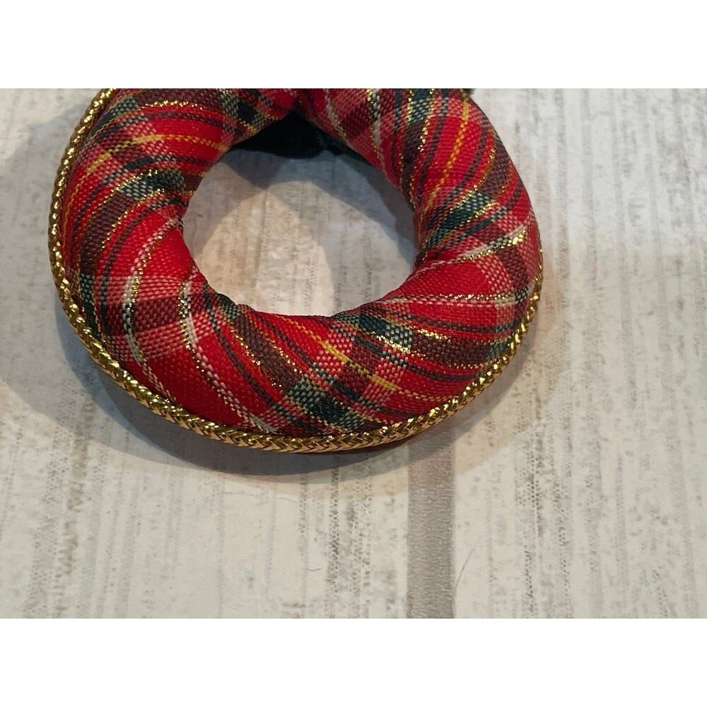 *Vintage 1984 Avon Holi day wreath pen plaid Christmas with box red green